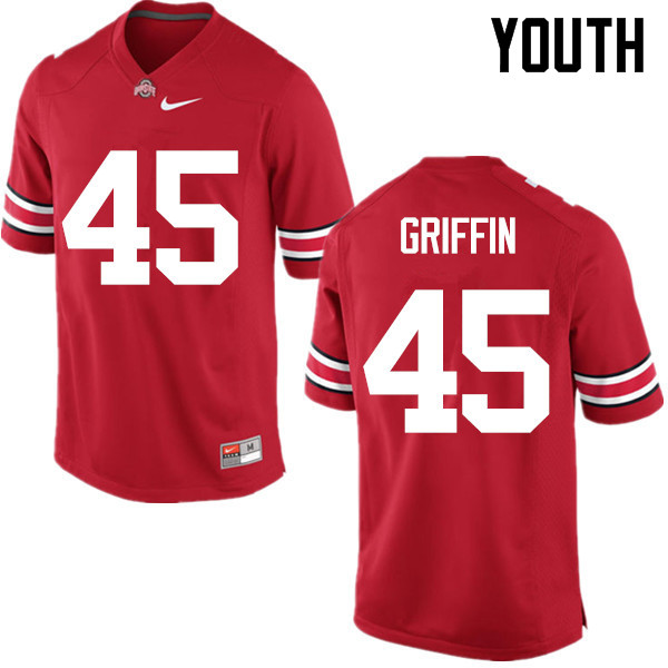 Ohio State Buckeyes Archie Griffin Youth #45 Red Game Stitched College Football Jersey